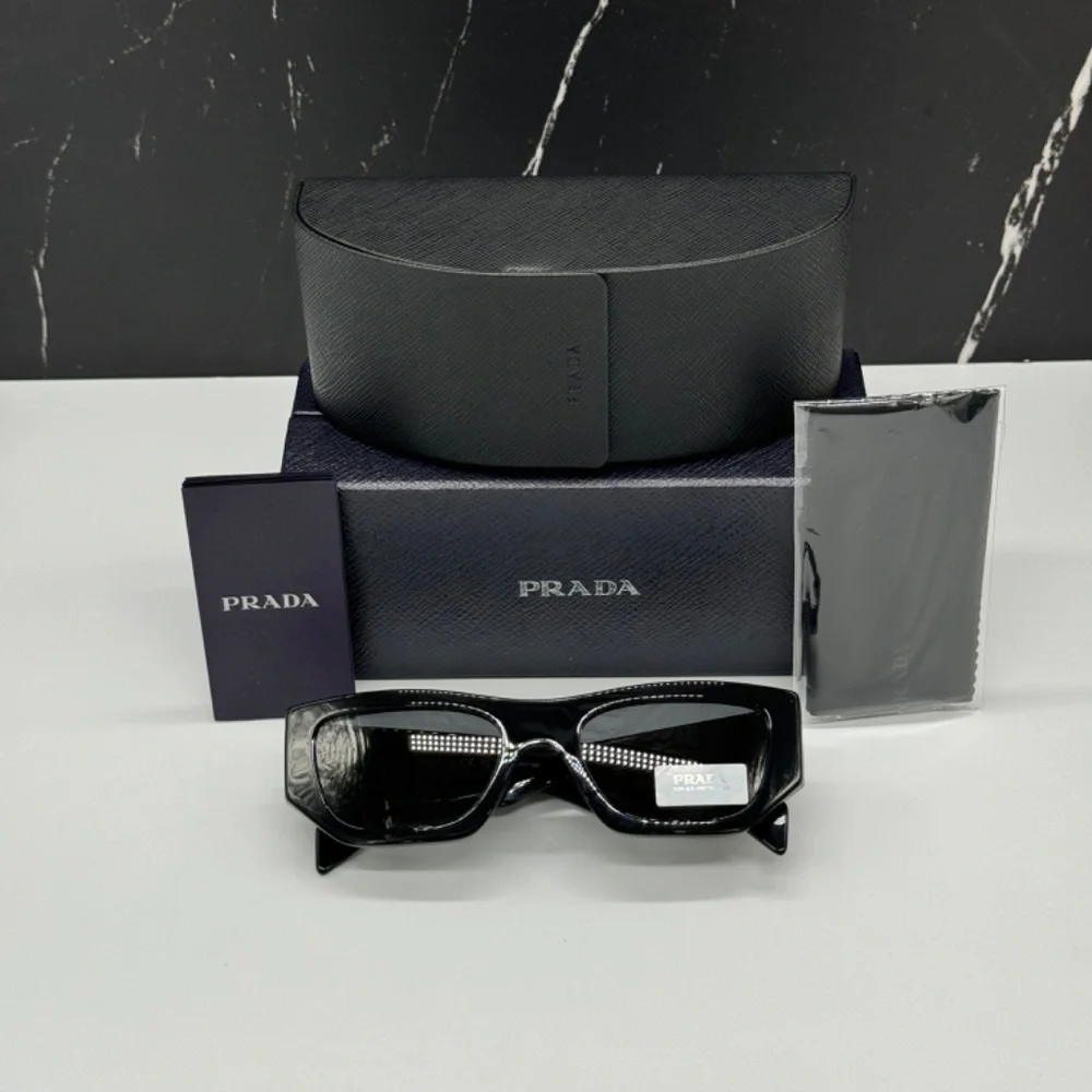 NEW PRADA SPRA01 16K08Z UNISEX SUNGLASSES PRA01S BLACK GEOMETRIC SPR A01 EYEWEAR - Picture 14 of 14